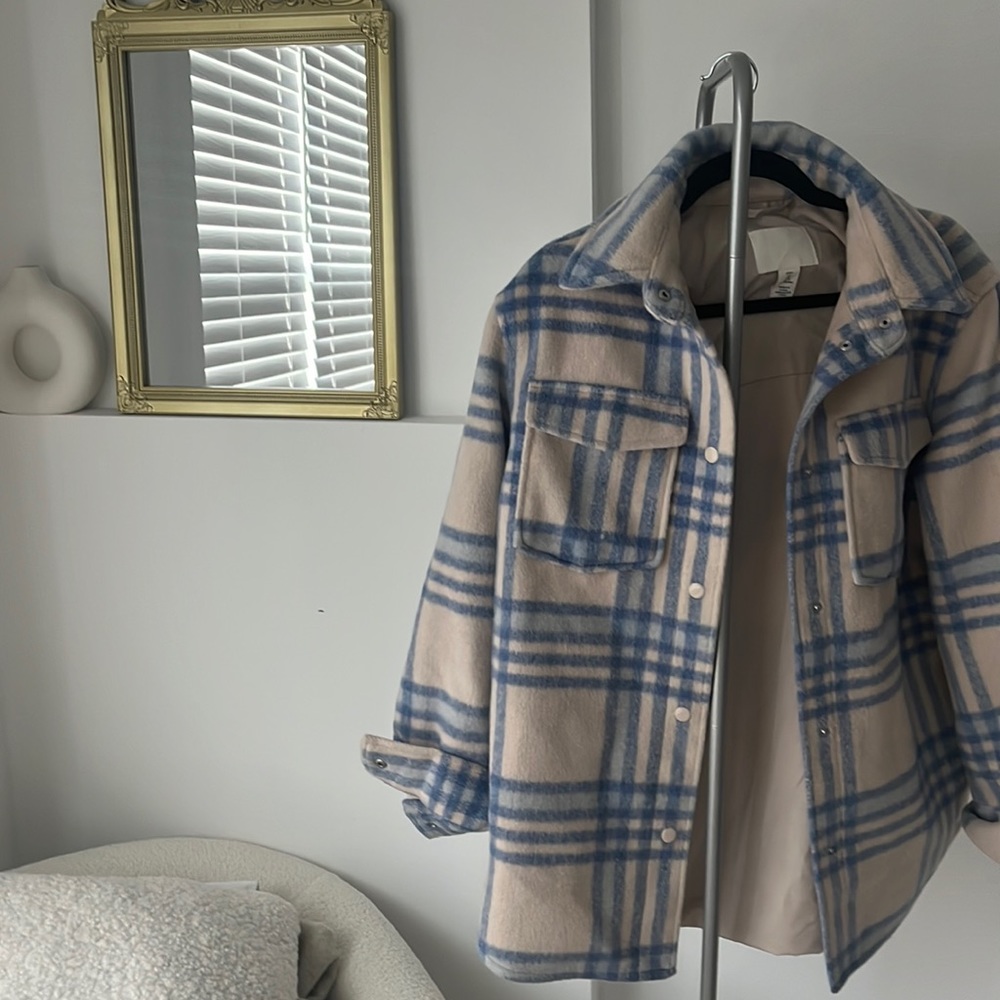 HM Blue Faux Wool Shacket